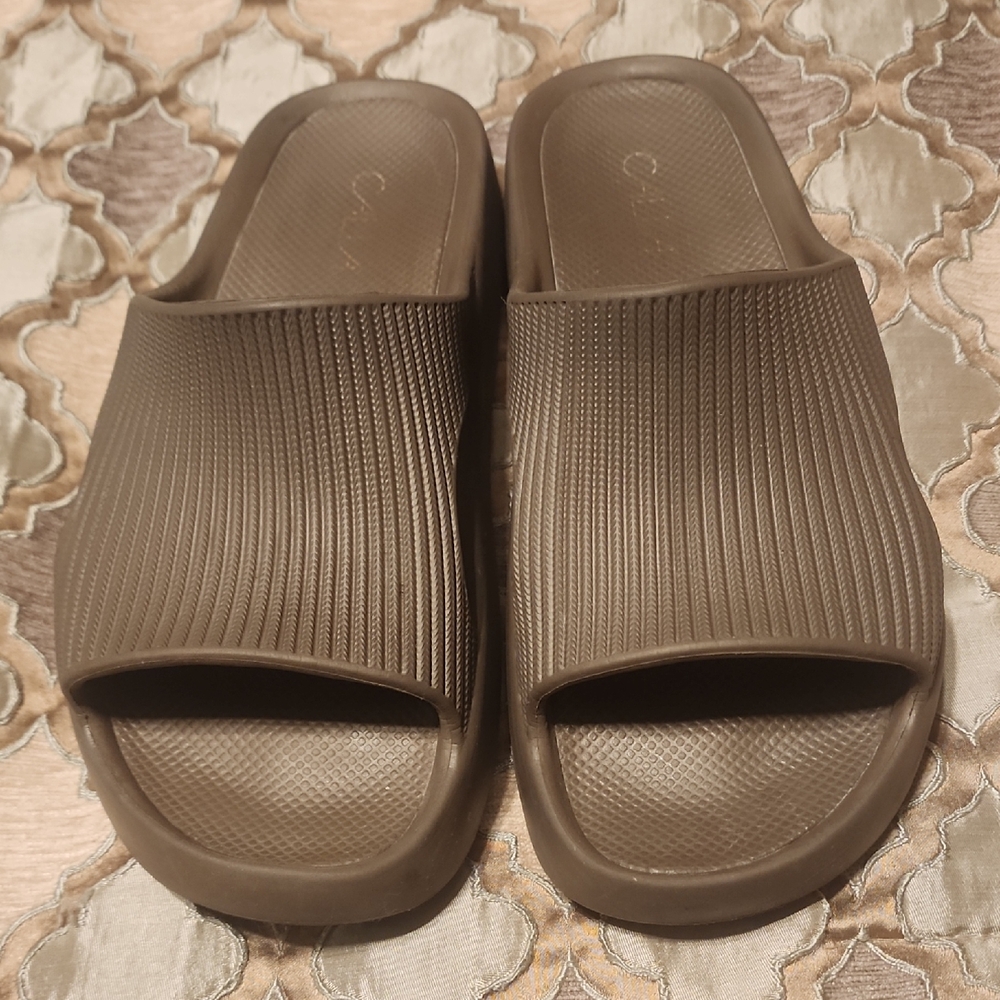 Brown Slide Sandals